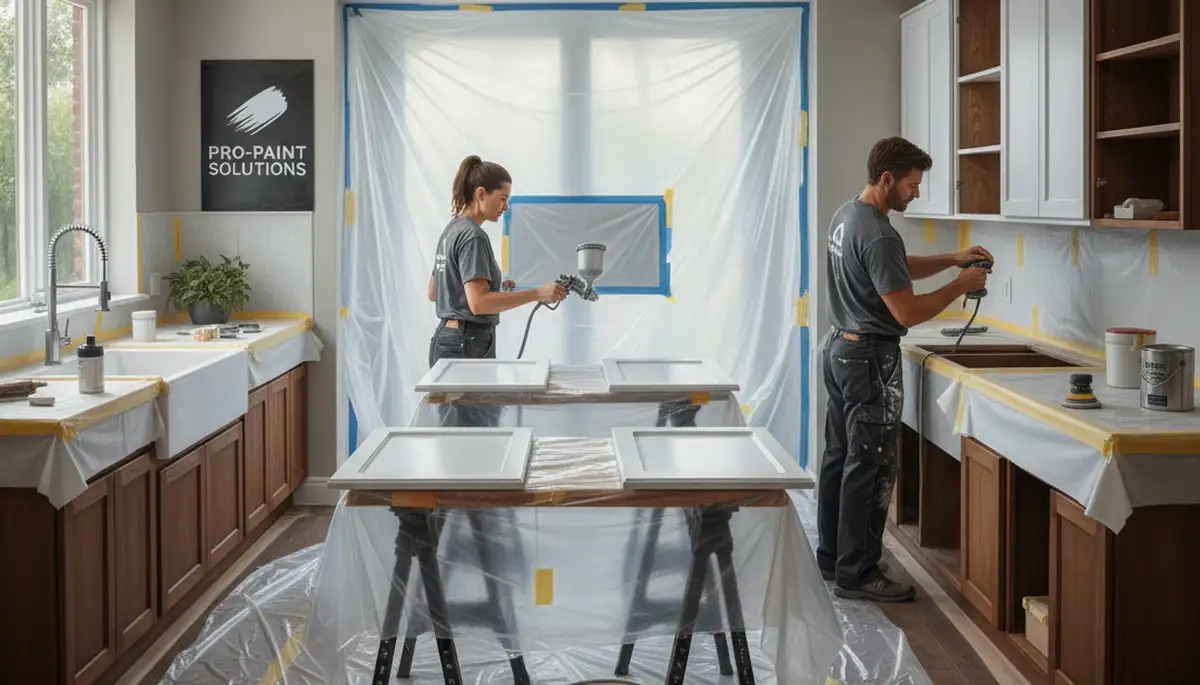 Denver cabinet painting services by Denver Paint Pros for durable, professional kitchen cabinet finishes in Denver, CO