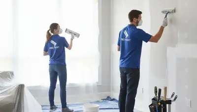 Denver, CO drywall repair by Paint Pros fixing cracks and holes in a home interior