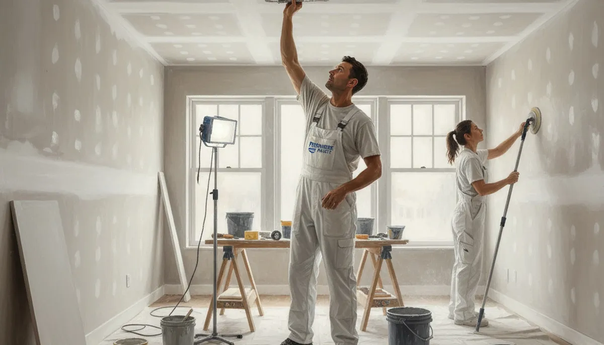 Denver, CO drywall repair by painters repairing cracks, dents, and water damage in a home