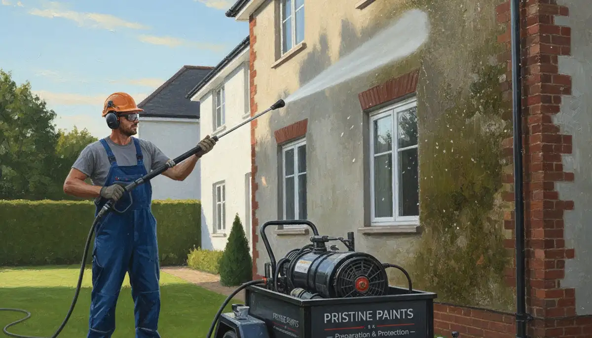 Pressure washing exterior surfaces in Denver, CO for a clean, paint-ready home exterior