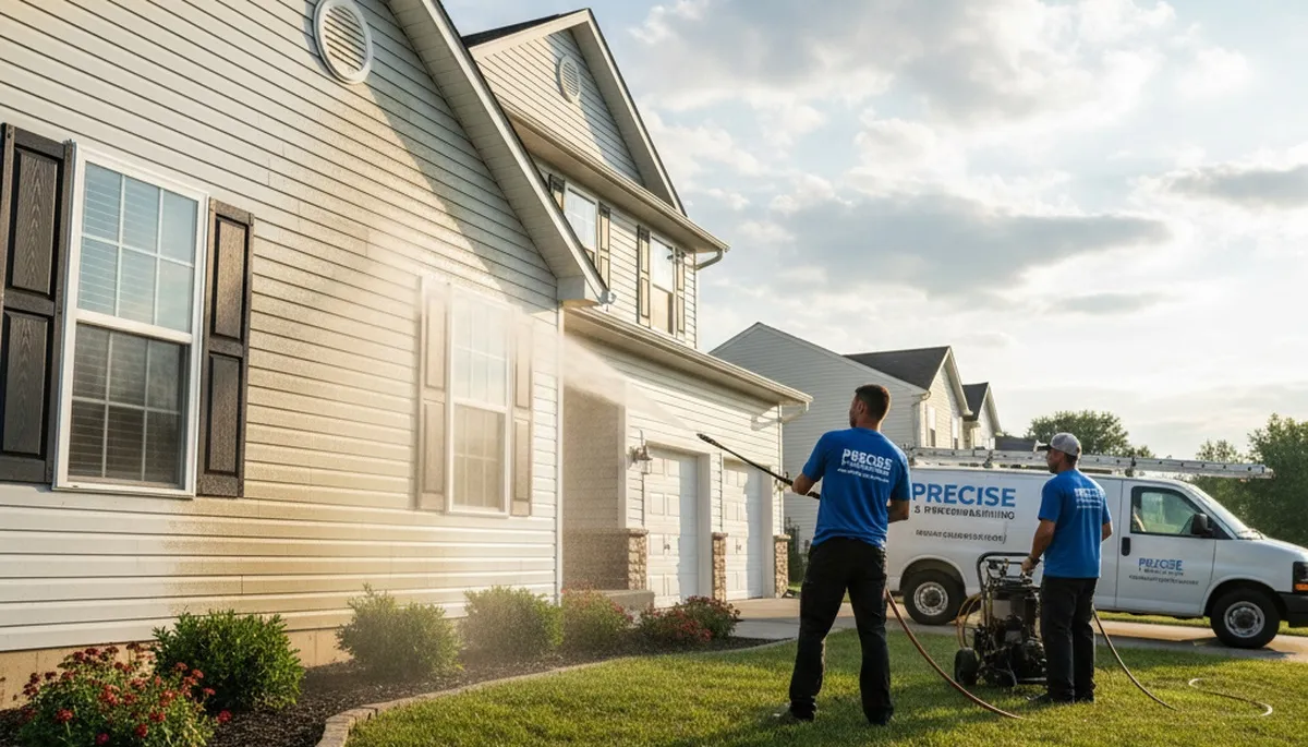 Vinyl siding pressure cleaning service in Denver, CO for home exterior buildup removal